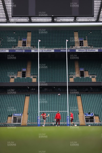 060226 - Wales Rugby kicking session at Twickenham ahead of their first Six Nations game against England - Dan Edwards during training