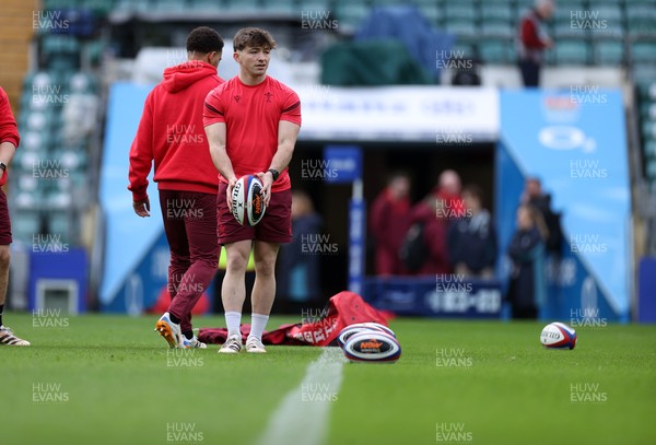 060226 - Wales Rugby kicking session at Twickenham ahead of their first Six Nations game against England - Dan Edwards during training