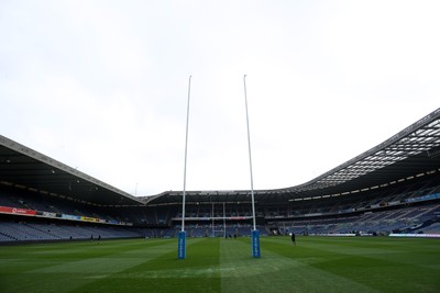 070325 - Wales Rugby Kickers Session at Murrayfield ahead of their 6 Nations game against Scotland tomorrow - General View of Murraryfield Stadium