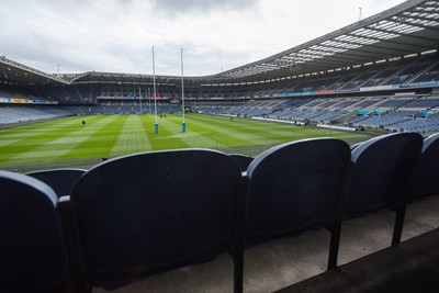 070325 - Wales Rugby Kickers Session at Murrayfield ahead of their 6 Nations game against Scotland tomorrow - General View of Murraryfield Stadium