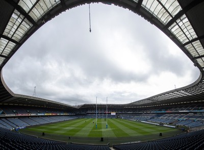 070325 - Wales Rugby Kickers Session at Murrayfield ahead of their 6 Nations game against Scotland tomorrow - General View of Murrayfield Stadium