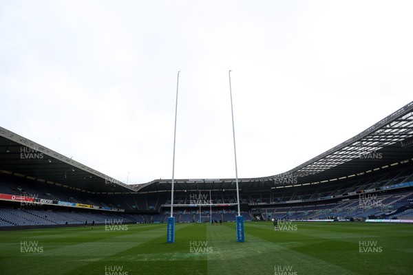 070325 - Wales Rugby Kickers Session at Murrayfield ahead of their 6 Nations game against Scotland tomorrow - General View of Murraryfield Stadium