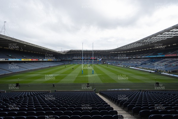 070325 - Wales Rugby Kickers Session at Murrayfield ahead of their 6 Nations game against Scotland tomorrow - General View of Murraryfield Stadium