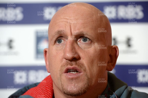 030214 - Wales Rugby Media Interviews -Shaun Edwards talks to reporters