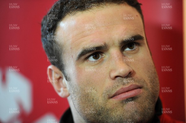 040213 - Wales Rugby Media Interviews -Jamie Roberts talks to reporters