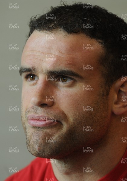 040313 - Wales Rugby Media Interviews -Jamie Roberts talks to reporters