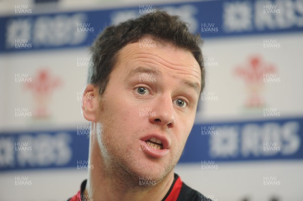 050213 - Wales Rugby Media Interviews -Wales attack coach Mark Jones talks to reporters