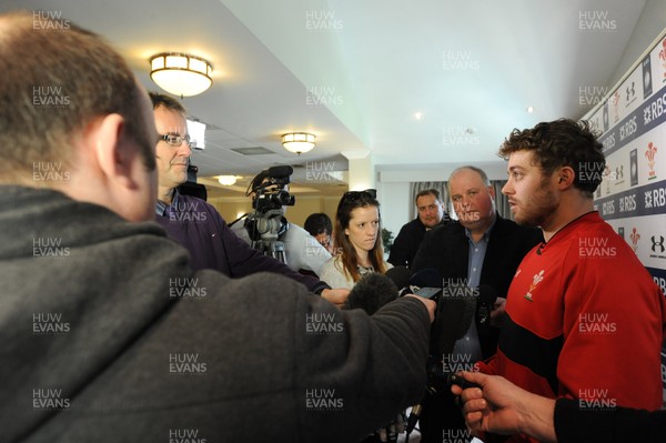 050213 - Wales Rugby Media Interviews -Leigh Halfpenny talks to reporters