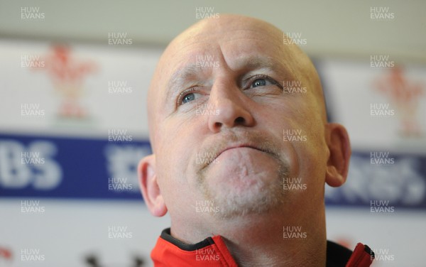 110313 - Wales Rugby Media Interviews -Shaun Edwards talks to reporters