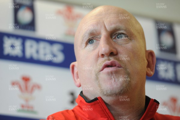 110313 - Wales Rugby Media Interviews -Shaun Edwards talks to reporters