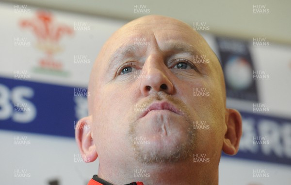 110313 - Wales Rugby Media Interviews -Shaun Edwards talks to reporters