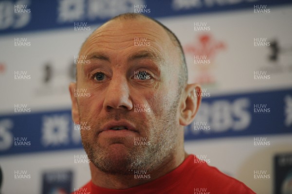 140213 - Wales Rugby Media Interviews -Wales forwards coach Robin McBryde talks to reporters