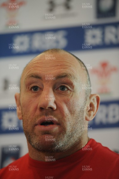 140213 - Wales Rugby Media Interviews -Wales forwards coach Robin McBryde talks to reporters