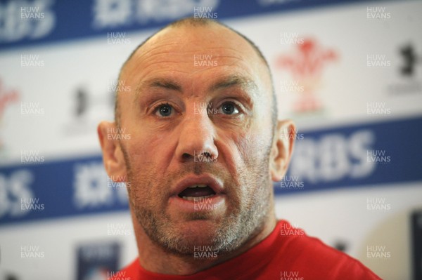 140213 - Wales Rugby Media Interviews -Wales forwards coach Robin McBryde talks to reporters