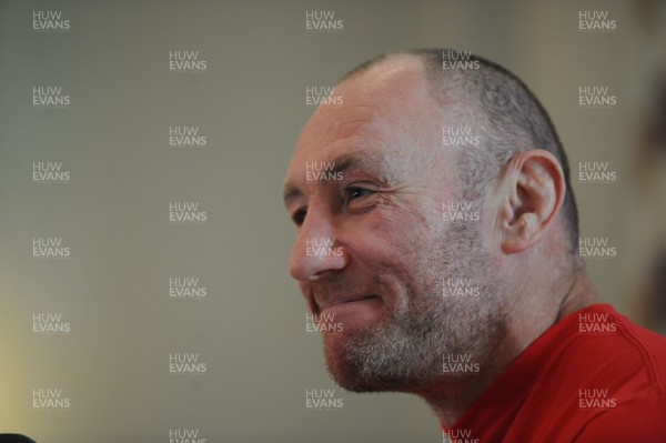 140213 - Wales Rugby Media Interviews -Wales forwards coach Robin McBryde talks to reporters