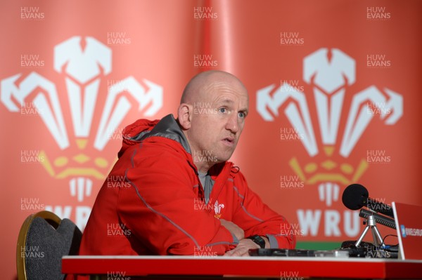 250214 - Wales Rugby Media Interviews -Shaun Edwards talks to reporters