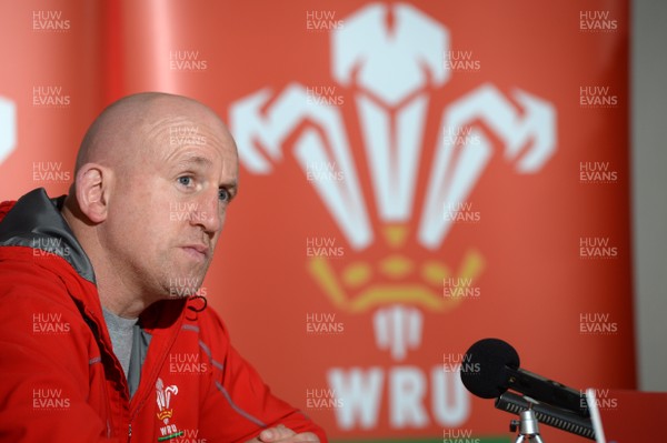 250214 - Wales Rugby Media Interviews -Shaun Edwards talks to reporters