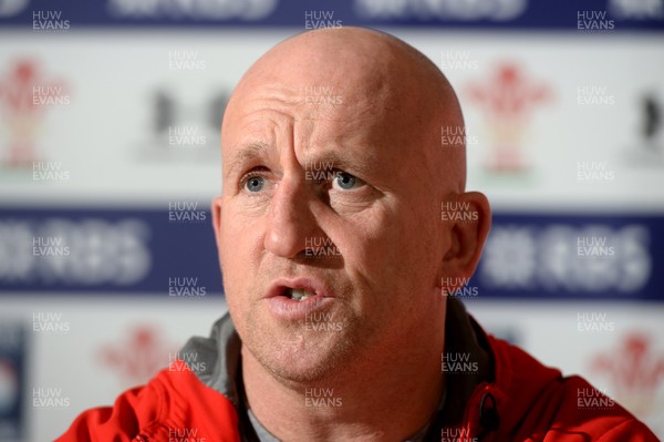 250214 - Wales Rugby Media Interviews -Shaun Edwards talks to reporters