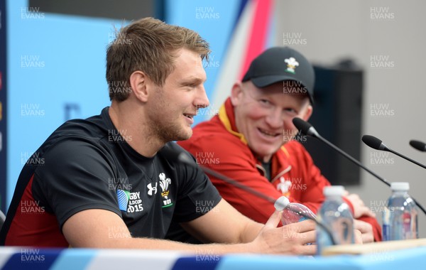 250915 - Wales Rugby World Cup Media Interviews -Dan Biggar and Neil Jenkins during media interviews