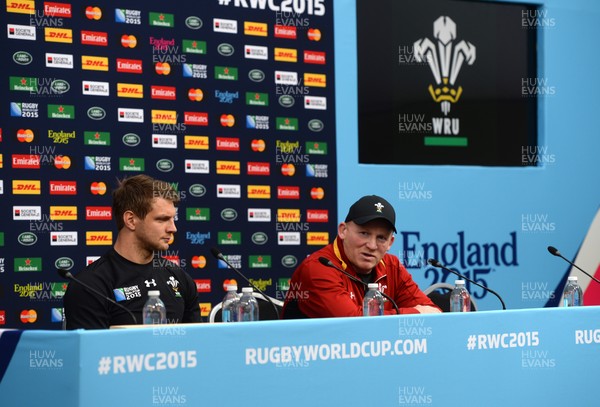 250915 - Wales Rugby World Cup Media Interviews -Dan Biggar and Neil Jenkins during media interviews