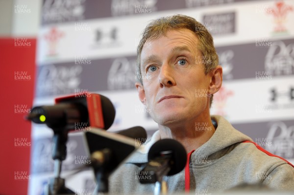 261112 - Wales Rugby Media Interviews -Wales attack coach Rob Howley talks to reporters