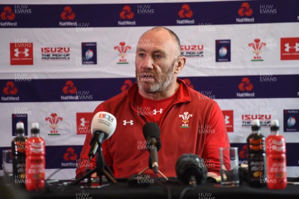 270218 - Wales Rugby Media Interviews - Robin McBryde talks to media