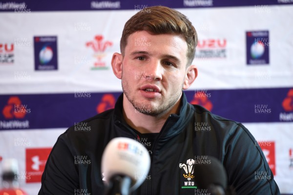 270218 - Wales Rugby Media Interviews - Elliot Dee talks to media