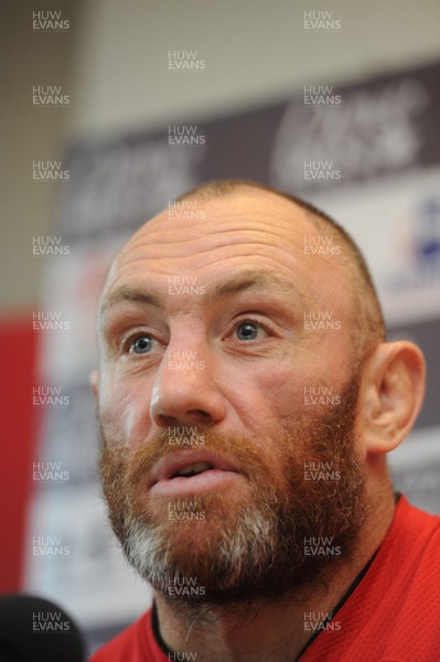 271112 - Wales Rugby Media Interviews -Wales forwards coach Robin McBryde talks to reporters