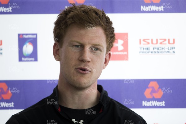 300118 - Wales Rugby Squad Announcement - Rhys Patchell talks to the media