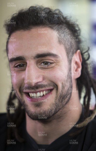 300118 - Wales Rugby Squad Announcement - Josh Navidi talks to the media