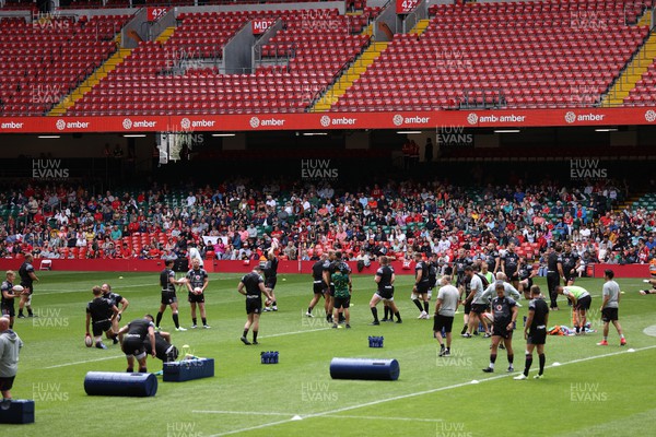 070823 - Wales Rugby Open Training to the public at the Principality Stadium - Fans watch the team train