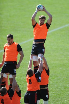 04.09.11 - Wales Rugby Training - Luke Charteris during training. 