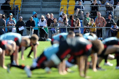 04.09.11 - Wales Rugby Training - Fans look on during an open training. 