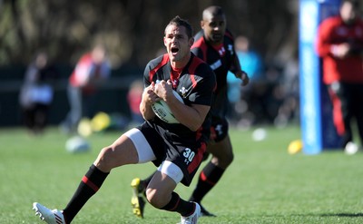 04.09.11 - Wales Rugby Training - Lee Byrne during an open training. 