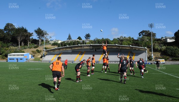 04.09.11 - Wales Rugby Training - Wales players take part in line-out training. 