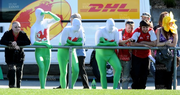 04.09.11 - Wales Rugby Training - Fans look on during an open training. 