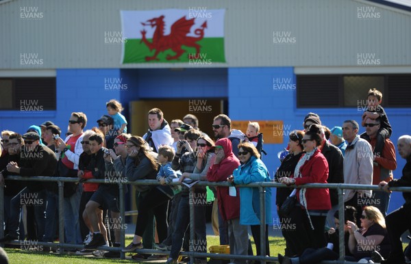 04.09.11 - Wales Rugby Training - Fans look on during an open training. 