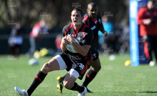 04.09.11 - Wales Rugby Training - Lee Byrne during an open training. 