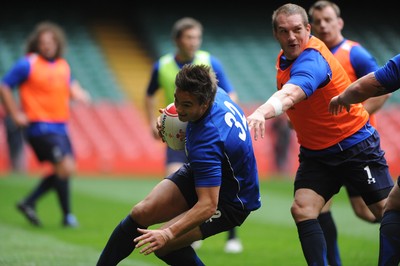 29.10.10 - Wales Rugby Training - Chris Czekaj in action during training. 