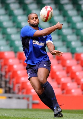 29.10.10 - Wales Rugby Training - Aled Brew in action during training. 
