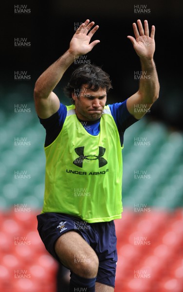 29.10.10 - Wales Rugby Training - Mike Phillips in action during training. 