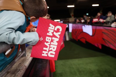 291025 - Wales Rugby Open Training - Fans wait for the team