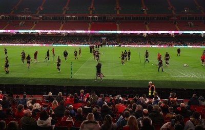 291025 - Wales Rugby Open Training - Fans watch on during training