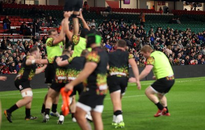 291025 - Wales Rugby Open Training - Fans watch training