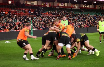 291025 - Wales Rugby Open Training - Fans watch training