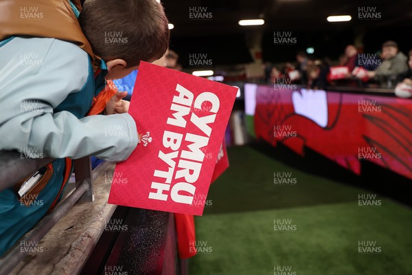 291025 - Wales Rugby Open Training - Fans wait for the team