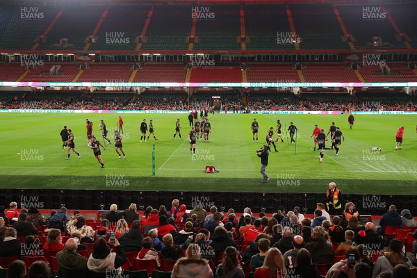 291025 - Wales Rugby Open Training - Fans watch on during training