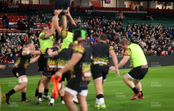 291025 - Wales Rugby Open Training - Fans watch training