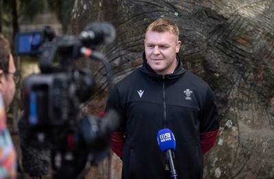 120724 - Wales Rugby Photo Call the day before their second test against Australia in Melbourne - Captain Dewi Lake speaks to the media