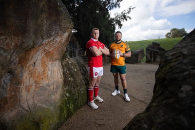 120724 - Wales Rugby Photo Call the day before their second test against Australia in Melbourne - Captains Dewi Lake and James Slipper